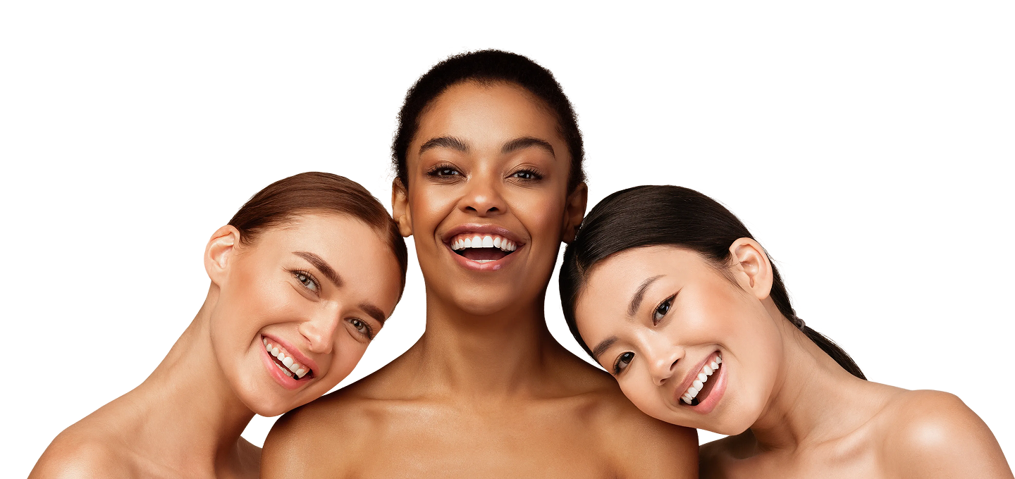 Drei Frauen, die Vertrauen und Wohlbefinden ausstrahlen